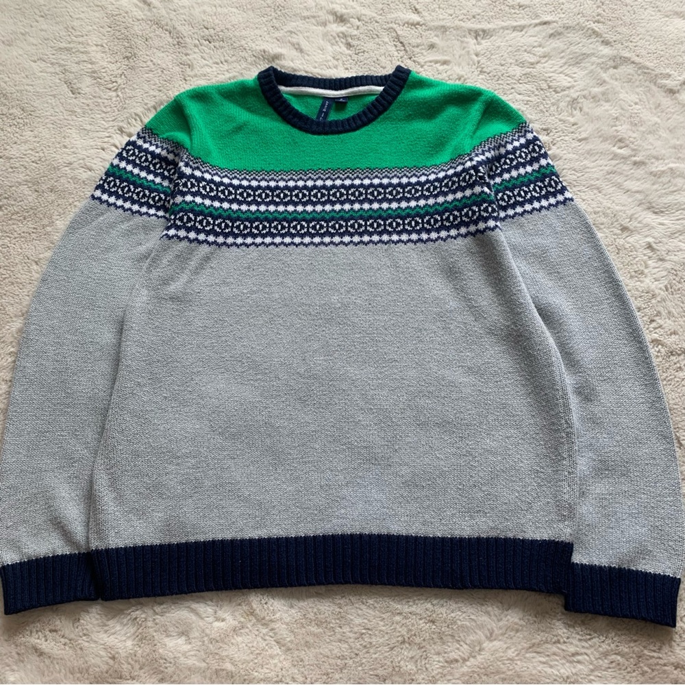 Janie and Jack Fair Isle Crewneck Sweater Kids Size 14